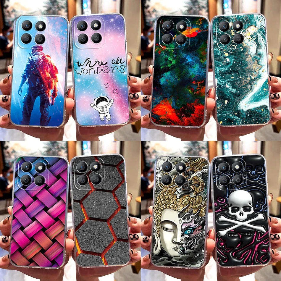 For Honor X8b Case LLY-LX1 Fashion Marble Cover Clear Silicone Soft TPU Phone Case For Honor X8b X 8b HonorX8b Back Cover Coque