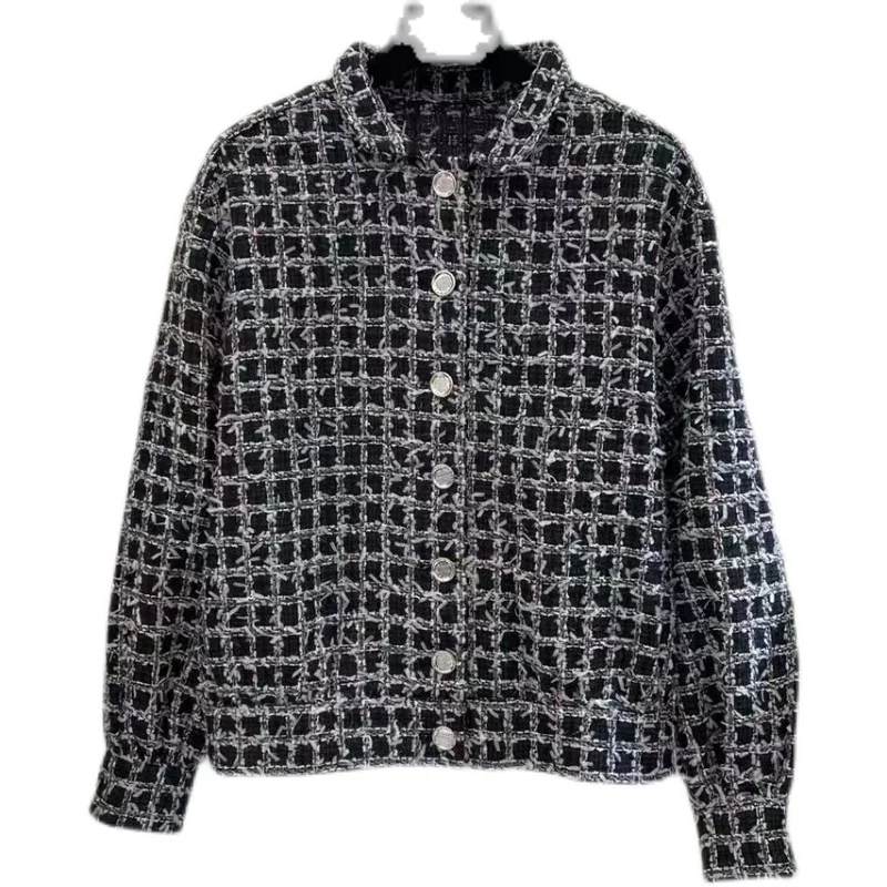 Imagem -05 - Jaqueta Casual Solta de Tweed Feminina Outwear Vintage de Luxo Moda Coreana Roupas de Grife Outono e Inverno 2023