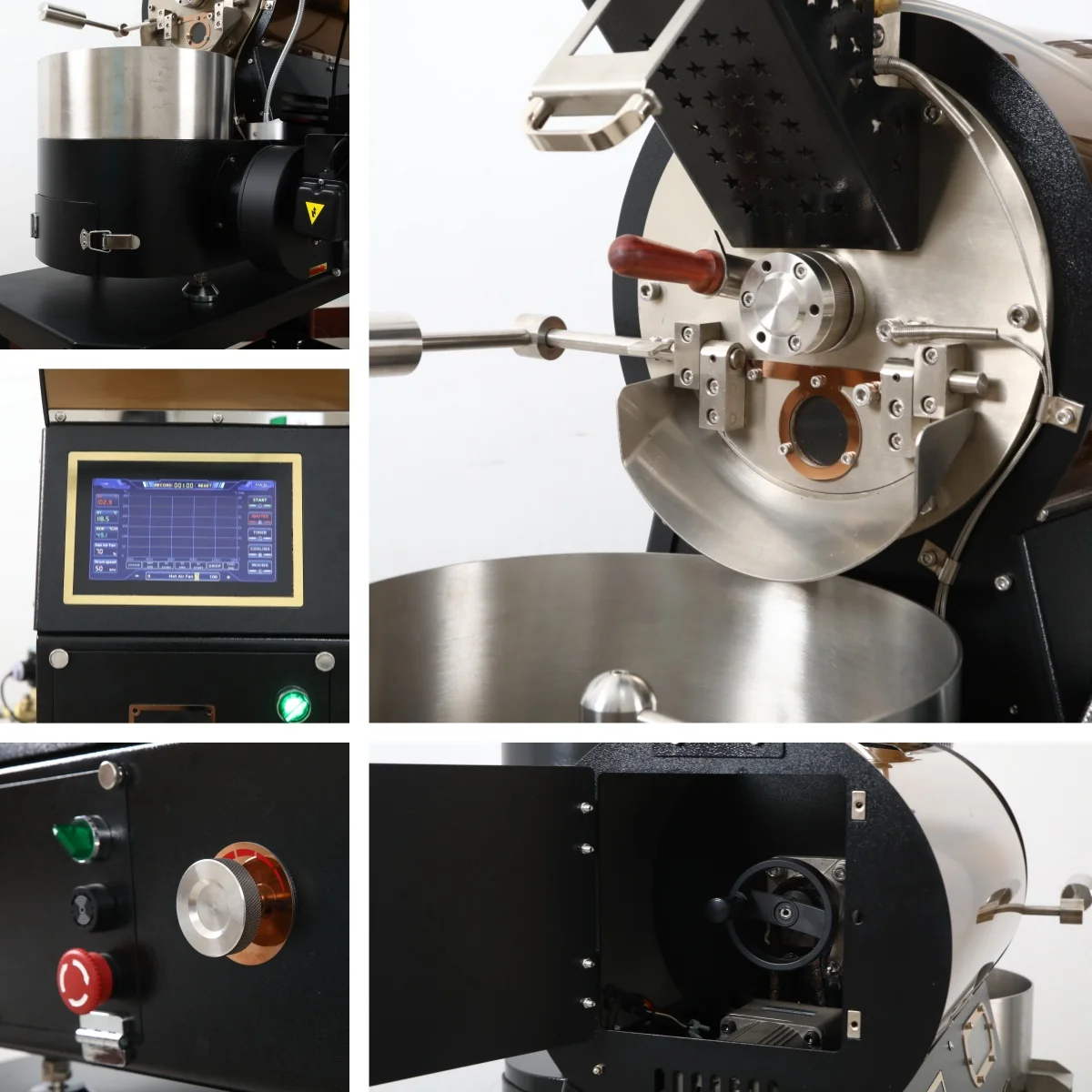 Wintop Touch Screen 1Kg 2Kg 3Kg 5Kg 12kg Commercial Coffee Beans Roaster Machine Drum Coffee Toaster