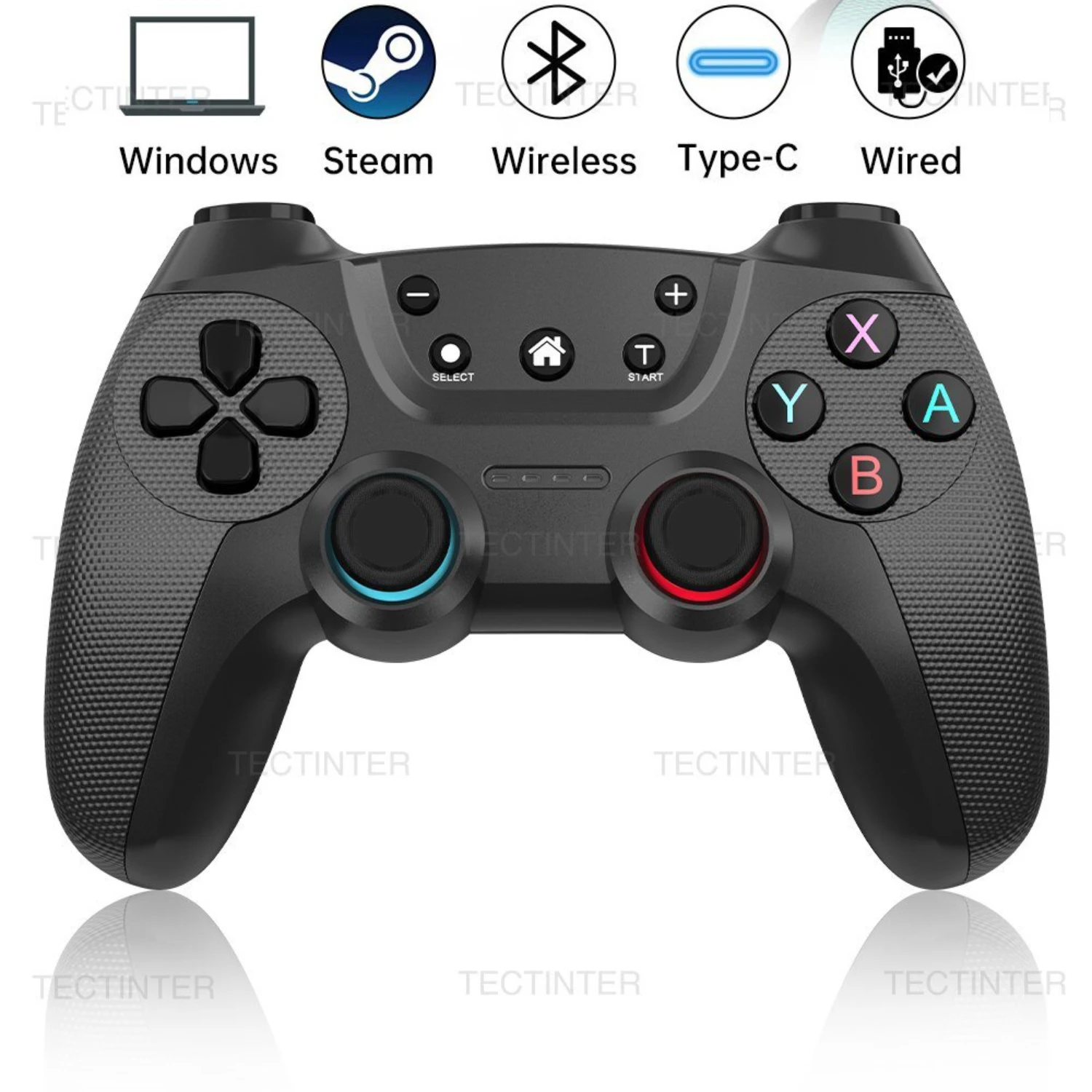 TECTINTER يدعم وحدة تحكم Bluetooth اللاسلكية المتوافقة / Oled Android Gamepad USB Joystick Control