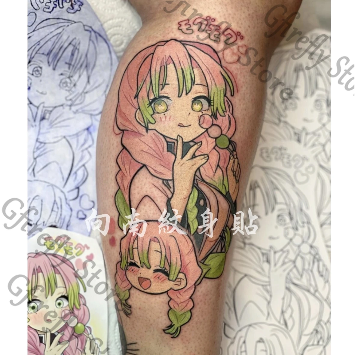 

Imprinting Tattoo Sticker Anime Demon Slayer Colleagues Kanroji Mitsuri Tags Ambitus Transfer Tattoos Cosplay Colored Drawing