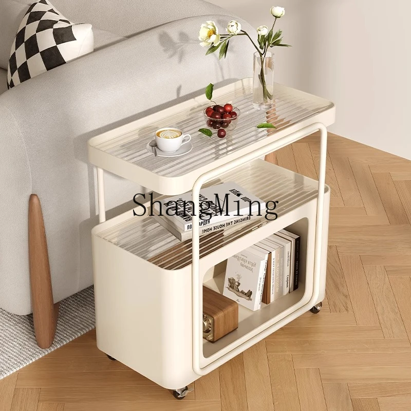 

CL delicate cream wind movable sofa side several small apartment side cabinet trolley rack