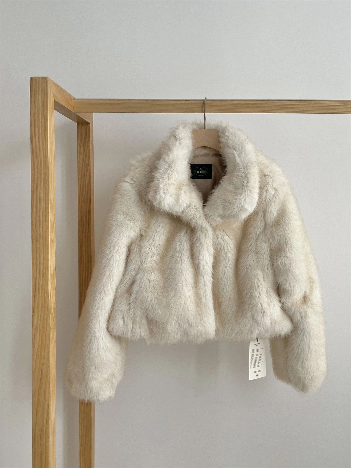 PREON ort Jaet in pelliccia sintetica resistente al calore Autunno Inverno Cappotto lungo in fibra di poliestere bicolore berbero a vita alta