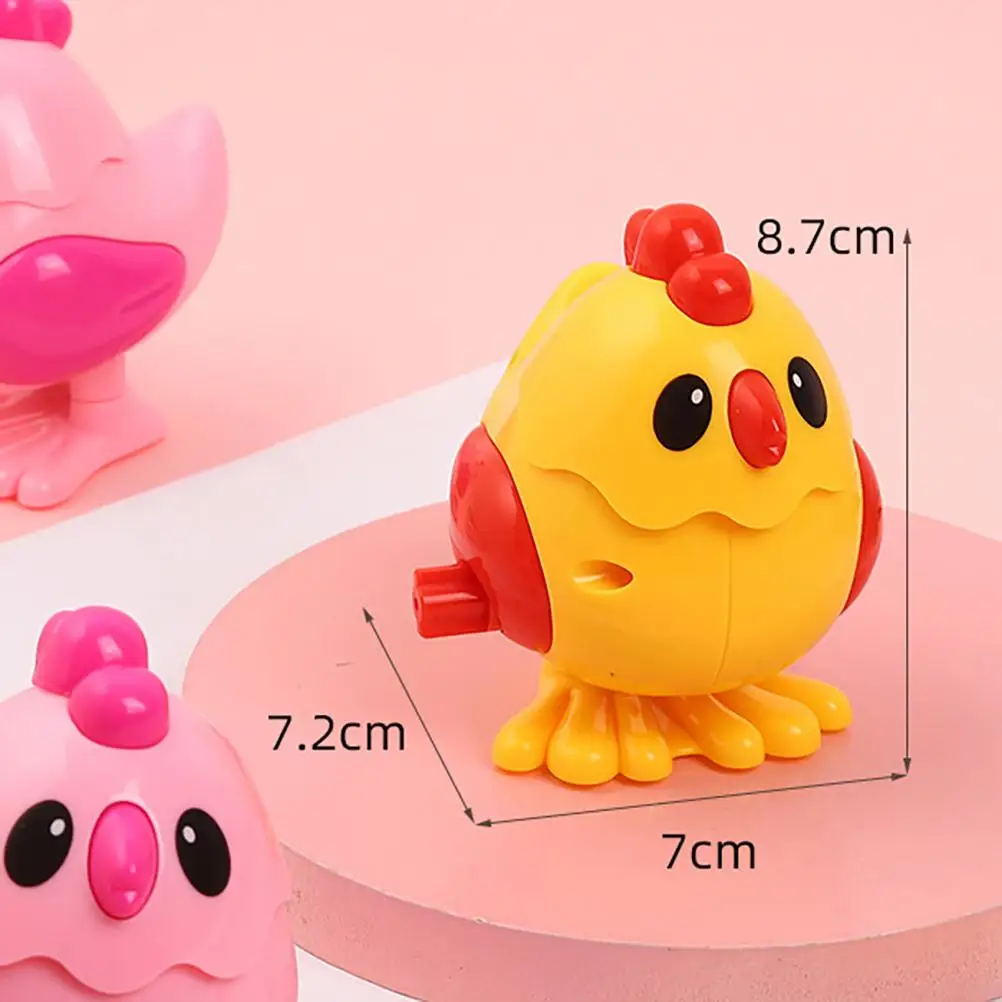 6 Pcs Wind Up Chicken Toys Plastic Toddler Clockwork Spring Toys Easy Grasp Improve Coordination Imagination Party Gifts Real