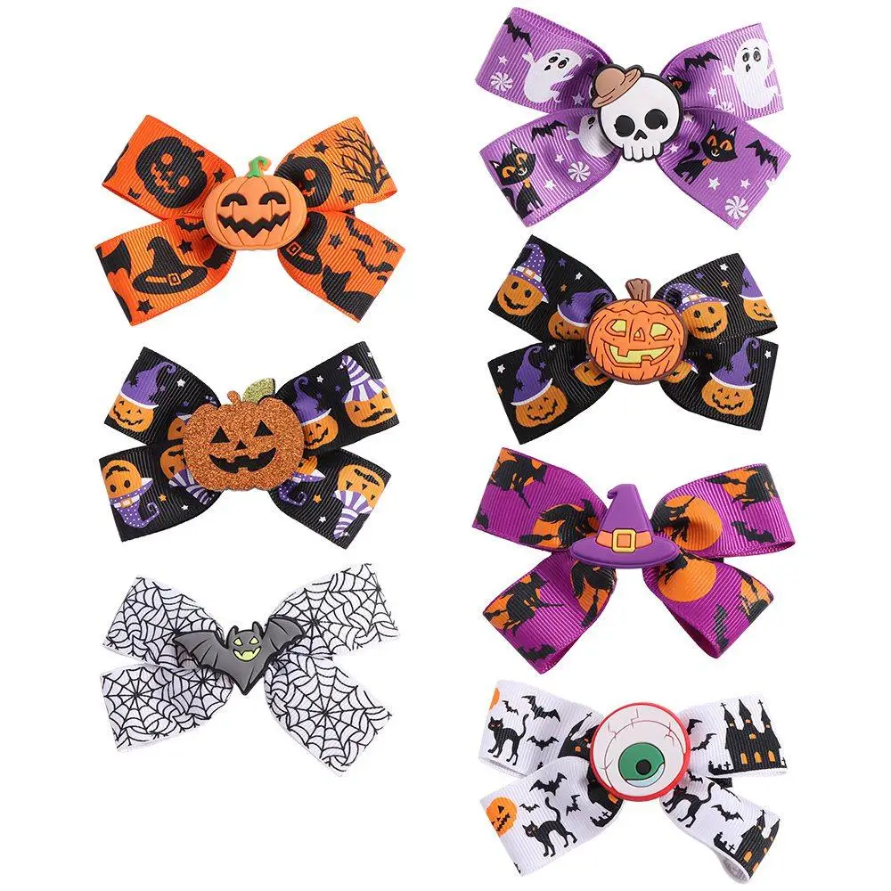 Fashion Ghost Halloween Bow Hair Clip Funny Eyeball Pumpkin Hairpin Hairpin Creativity Bat Duckbill Clip Cosplay