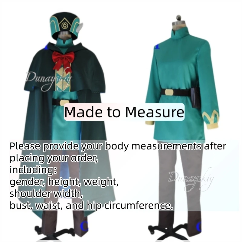 Re0 Otto Suwen Custom Made to Measure Cosplay Costume Wig Dark Green Cloak with Red Bow Teal Tunic Hat Brown Pants Full Set Cos - view 5