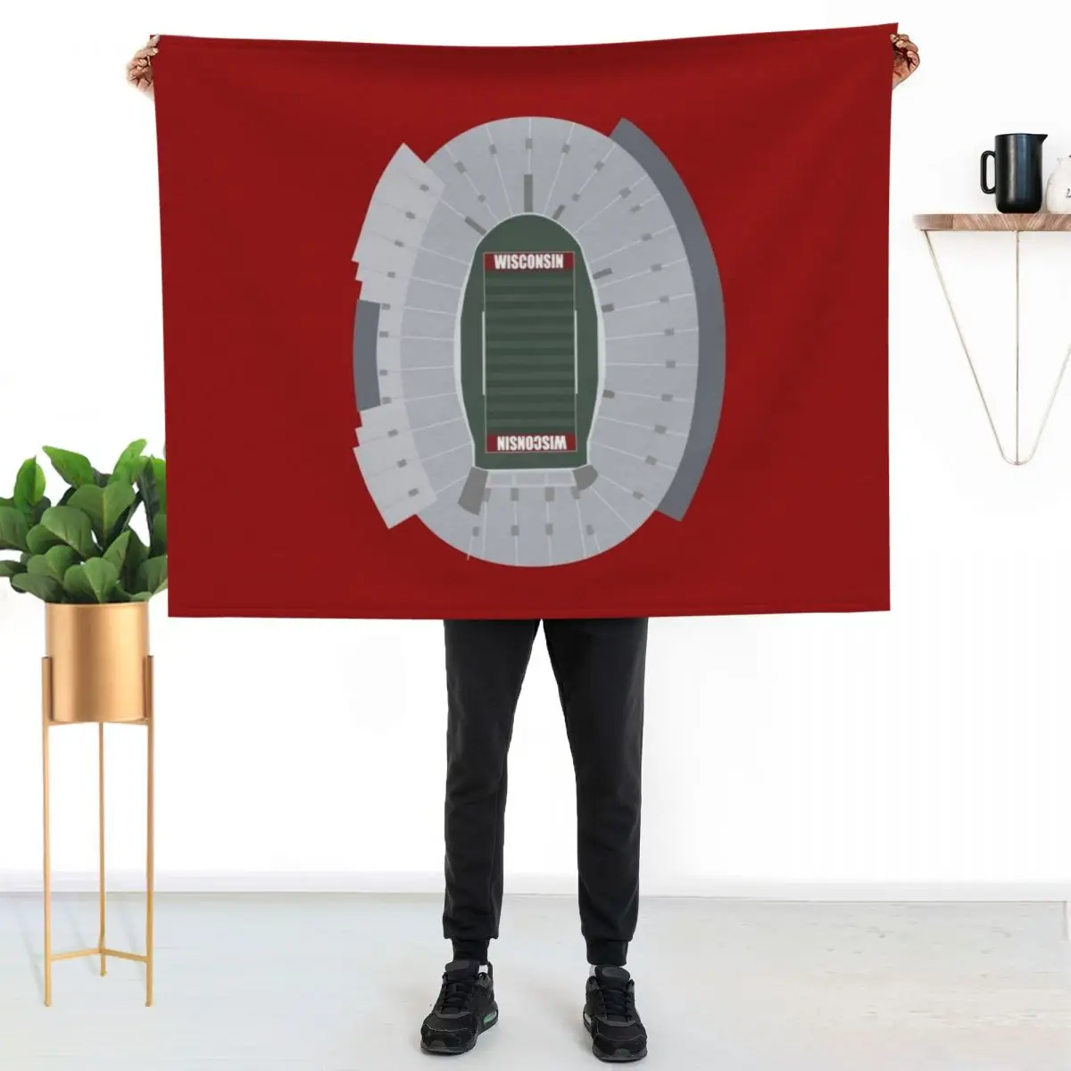 

Camp Randall Stadium, University of Wisconsin, Badgers Football Throw Blanket Lightweight Warm Blanket for Indoor Outdoor Use