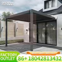 Adjustable Shade Glass Sliding Pergola Modern Design Outdoor Patio Garden Backyard pergola