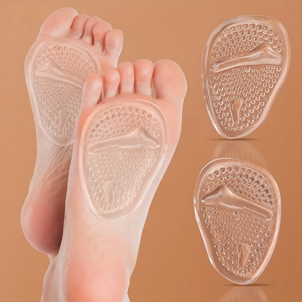 Soft Silicone Forefoot Metatarsal Pads Non-Slip Ball of Foot Cushions for Women High Heels Sandals Pain Relief Comfortable