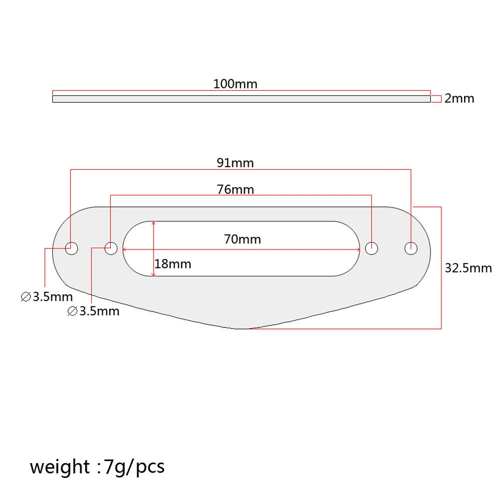 Guitar Pickup Frame Mounting Ring Single Coil Flat Humbucker Pickup Ring for ST Style Electric Guitars GB407A (Black)