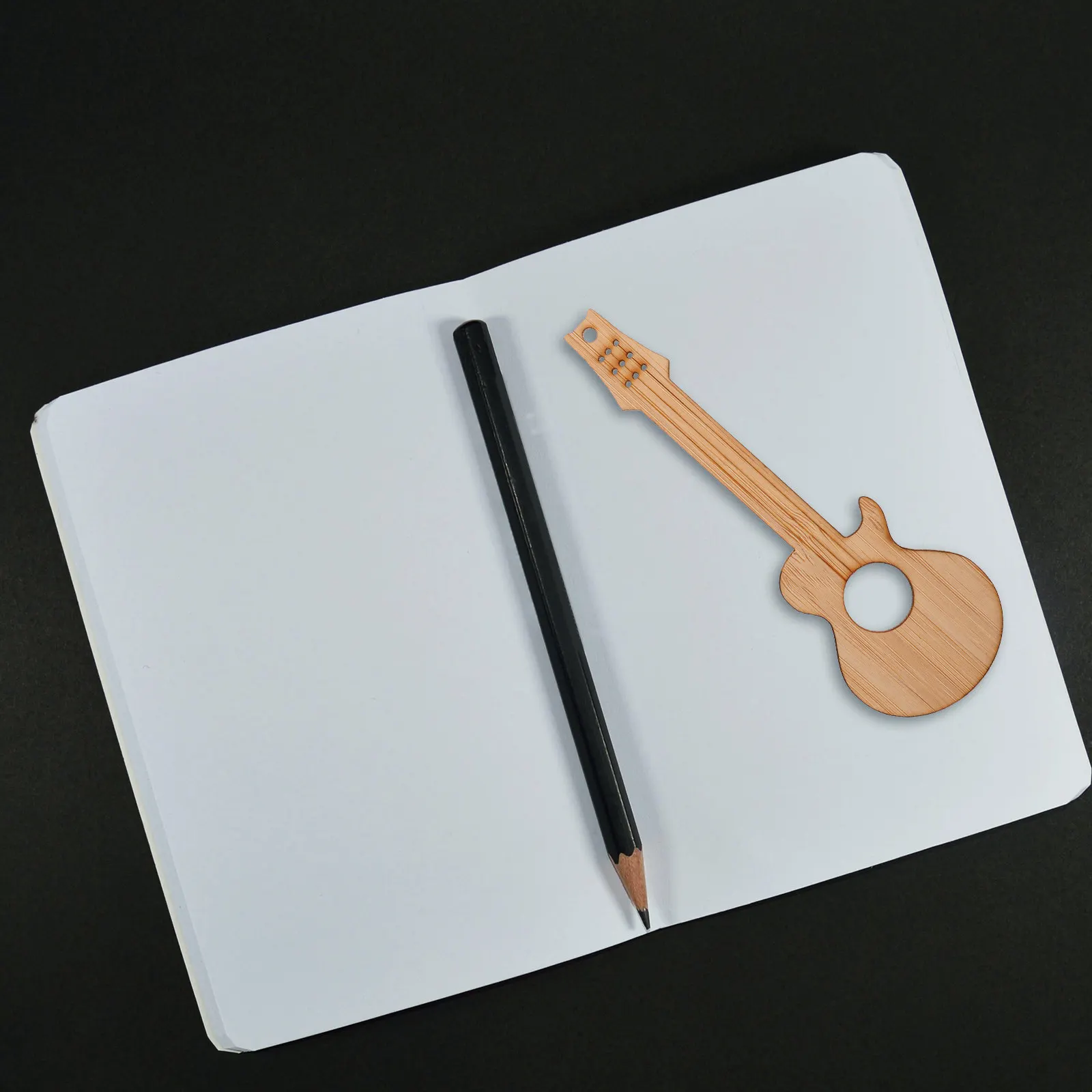 

4Pcs Bamboo Bookmarks Musical Instrument Shape Stylish Page Markers for Readers Book Lovers Gift Unique Reading Accessories