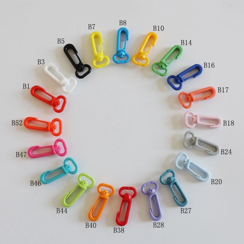 13mm Lobster Claw Clasp 10pcs Candy Color Hard Plastic Lobster Clasp Hooks Clips for DIY Crafts Key Chain Backpack Accessories