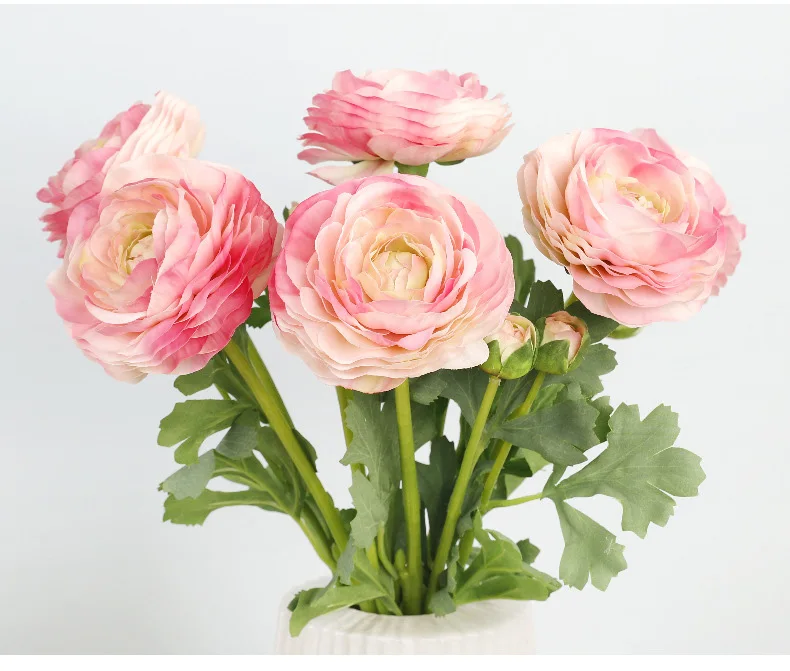6 Stück/Set Künstliche Blumen mit 2 Köpfen in Dew-Lotus-Optik, Echtfühl-Effekt, für Hochzeitsdekoration, Brautstrauß, Heim- und Partytischdekoration, Floristik – Detail 2