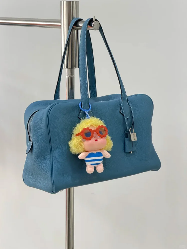 

Blue Large Capacity Boston Bag Women's 2026 New High-End Lightweight Underarm Single Shoulder Bag Summer Fashion Handbag