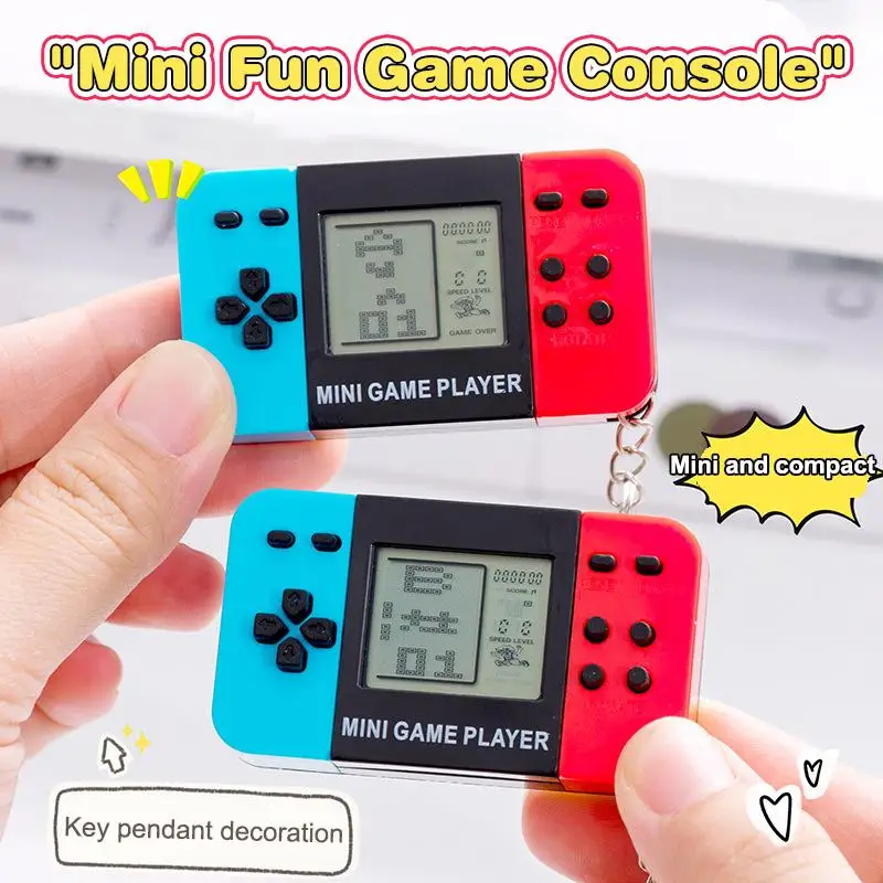 Classic Nostalgic  Game Keychain Small Pendant Handheld Electronic Game Console Handheld Toy