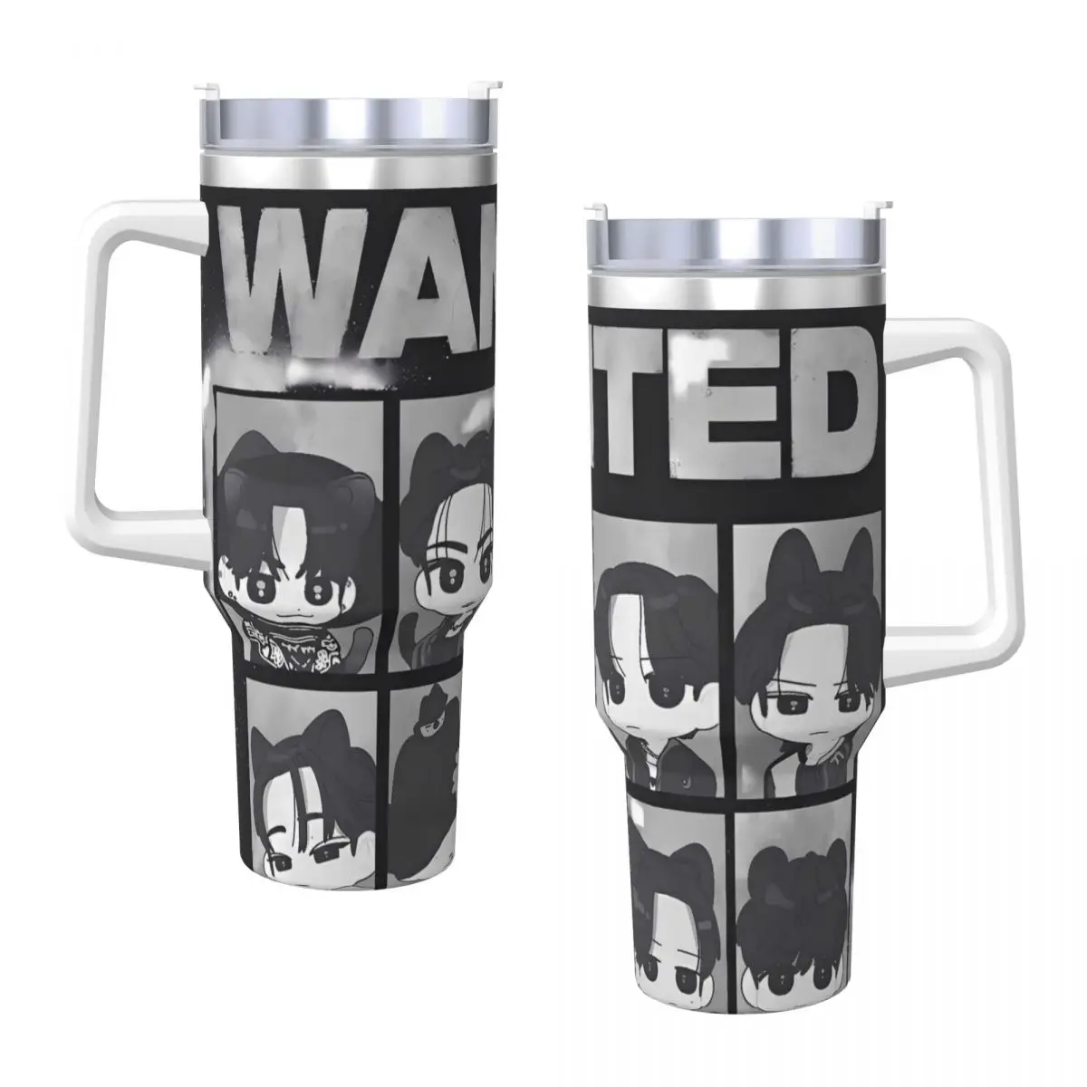 

Stainless Steel Tumbler Kpop Ateez Band Thermal Cups Portable Hot Drinks Car Mugs Driving Printed Water Bottle