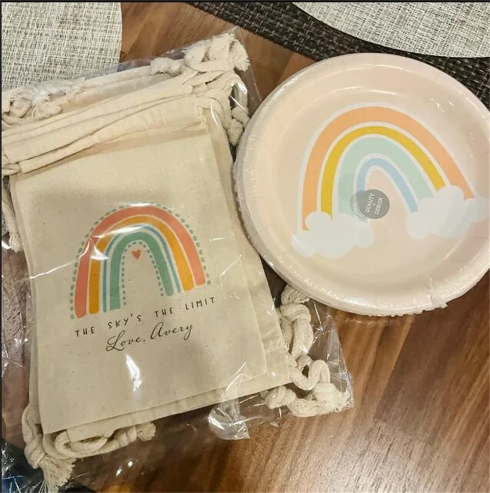 20PCS Bohemian Rainbow Party Favor Bags, Boho Rainbow, Muted Rainbow Bags, Modern Rainbow Favors, Rainbow Birthday Favor bags