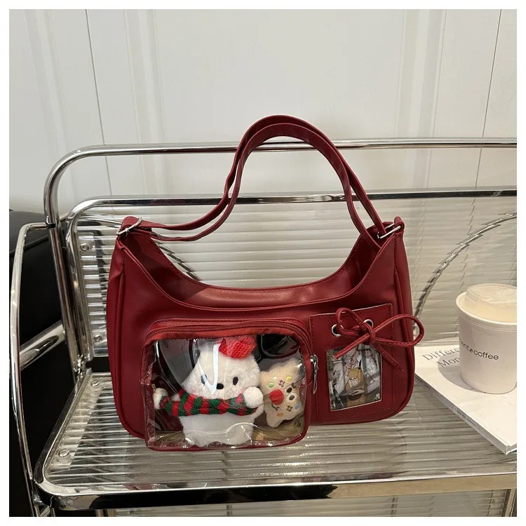 Harajuku Y2K Transparente Ita-Tasche im koreanischen und japanischen Stil für Damen, Preppy-Schul- und Alltagstasche, Schulter- und Umhängetasche für Mädchen – Detail 26