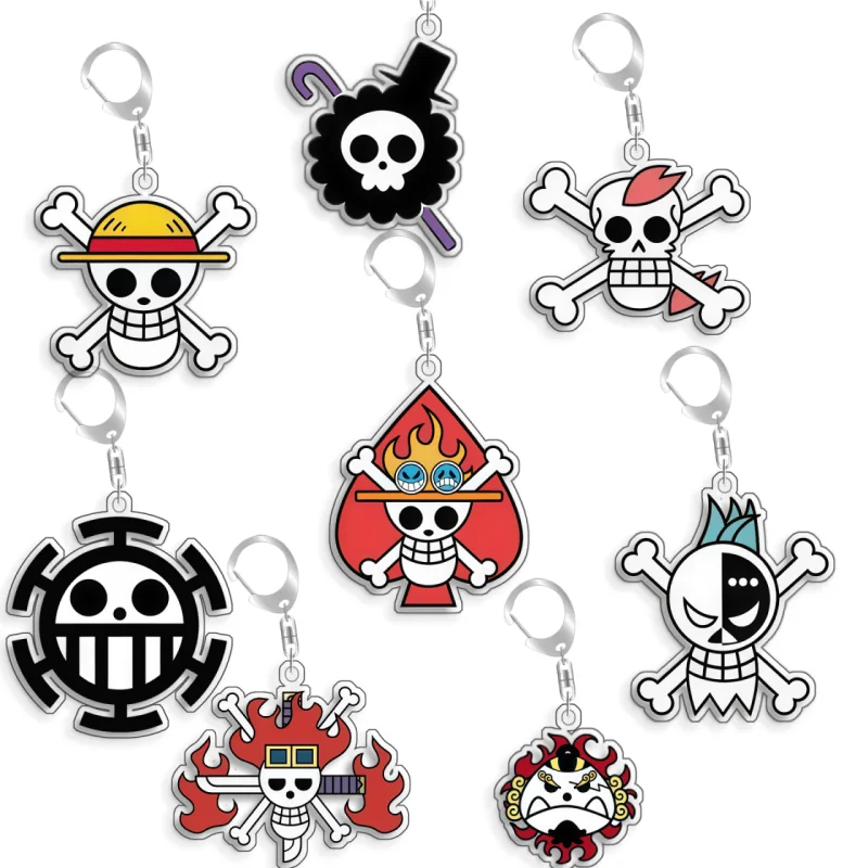 Porte-clés OP OPTCG Carte Piates Brook Chapeau de Paille Pendentif Sac à Dos Cadeau Fans Anime Jeu Décoration Acrylique Recyclé Carte Rare Jouet 5cm