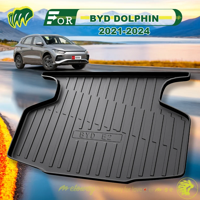 For BYD e2 2019-2024 Custom Fit Car Trunk Mat All Season Black Cargo Mat 3D Shaped Laser Measured Trunk Liners