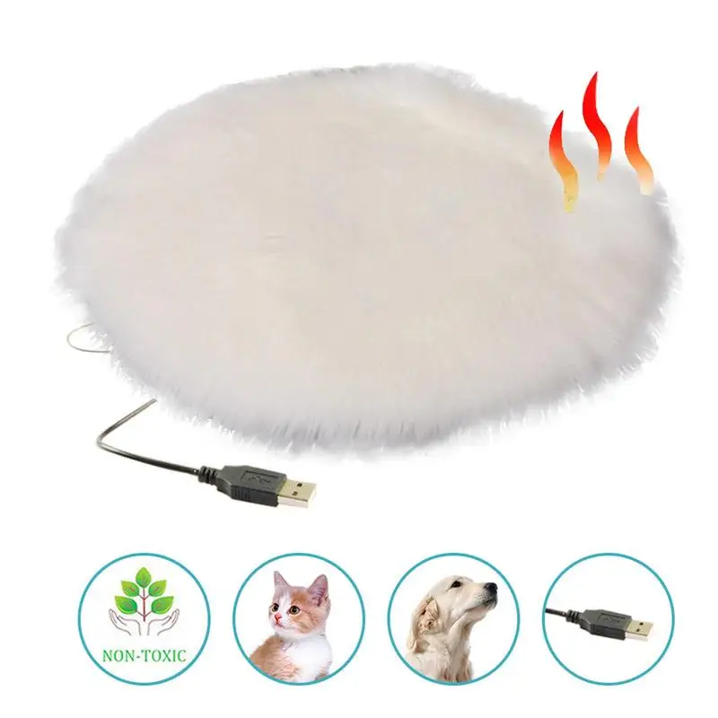 USB Electric Heating Pad Soft Warm Pet Heated Plush Blanket Thermal Insulation Cat Bed Cushion Winter Heating Dog Cat Nest Mat