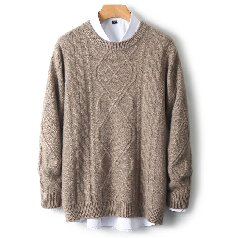 

Fashion Basic 100% Merino Wool Casual Solid Color O-Neck Sweater Pullover Cashmere Long Sleeves Clothing Basic Comfort Warm Top