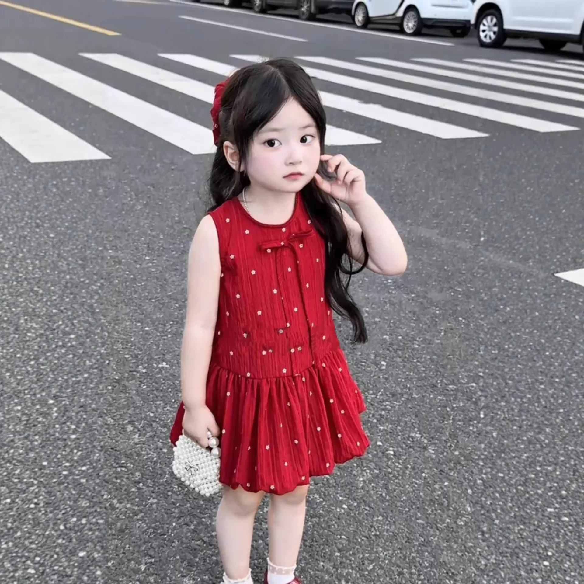 

Новое летнее платье для девочек 1-9 лет, милое платье в горошек с бантом, модное праздничное платье принцессы для роста 90-140 см