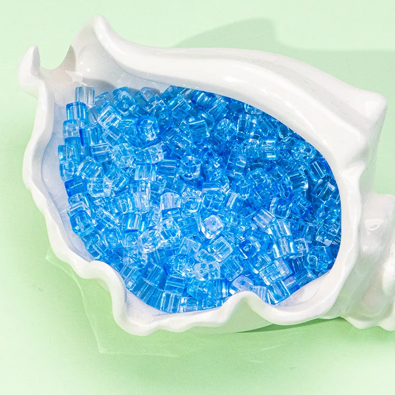 50 قطعة 7 مللي متر الزجاج DIY الخرز سيمفونية التغيير التدريجي المواد اليدوية السكر مكعب الأرز الخرز صنع سوار مجوهرات اكسسوارات