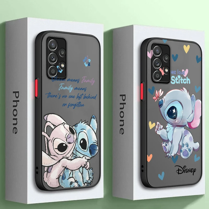 

Anime Cartoon Lilo & Stitch Frosted Translucent For Samsung Note 20 A35 A03 A54 A31 A22 A34 A14 A24 A04 A55 5G Back Phone Case