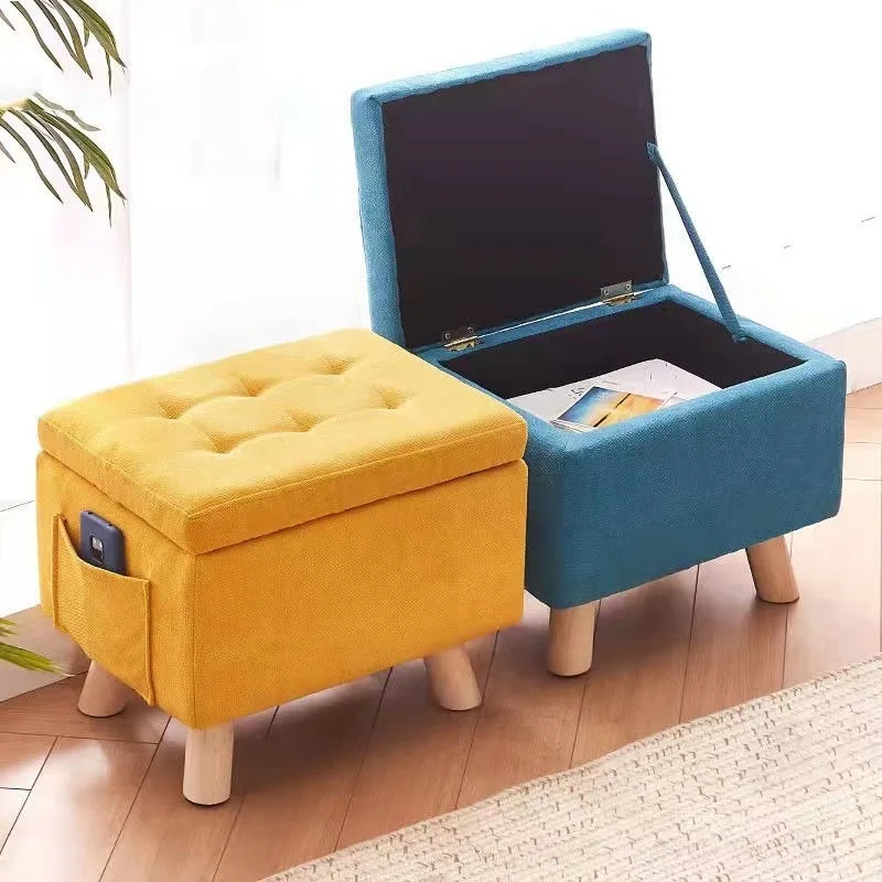 Storage Stools Household Creative Cloth Footrest Stool Living Room Sofa Stool Shoe Changing Stool Ottomans Storage Bench Nordic