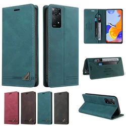 Wallet Anti-heft Brush Flipped Leather Case For Redmi 13C 12 12C 10C 9 9A 9C Note 12 12S 12 Pro Plus 11S 10S 9 8 8T 8 Pro Cover