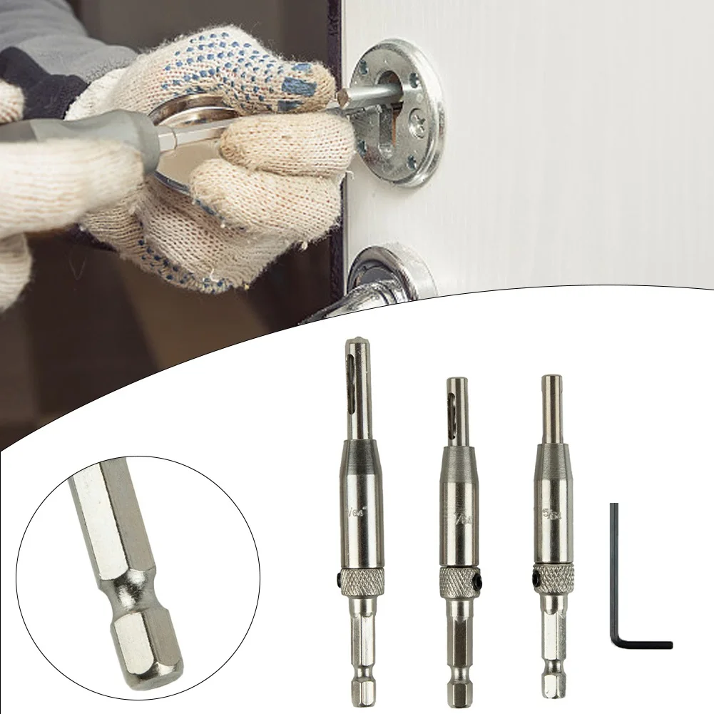 3pcs Self Centering Hinge Drill Bits Door Window Cabinet Cupboard Hinge Drilling Holes Cutter Woodworking Center Drill Bits