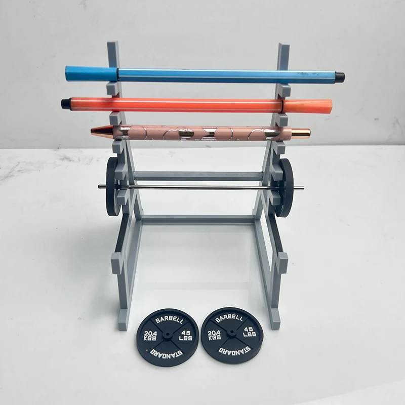 Squat Rack Pen Holder Funny Gym Barbell Pen Holder Unique Mini Organizer With Weights Barbells