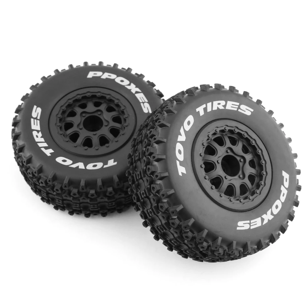 1/10 RC ショートコーストラック全地形タイヤ TRAXXAS Slash4X4 HuanQi 727 ARRMA SENTON 3S Losi Ford Raptor Baja Rey 用