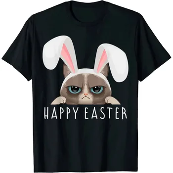 귀여운 연인 그래픽 티 Y2k 최고 가족 노벨티 선물, 해피 부활절 토끼 재미있는 잠옷 원피스 고양이 파티 토끼 귀 티셔츠 애니메이션