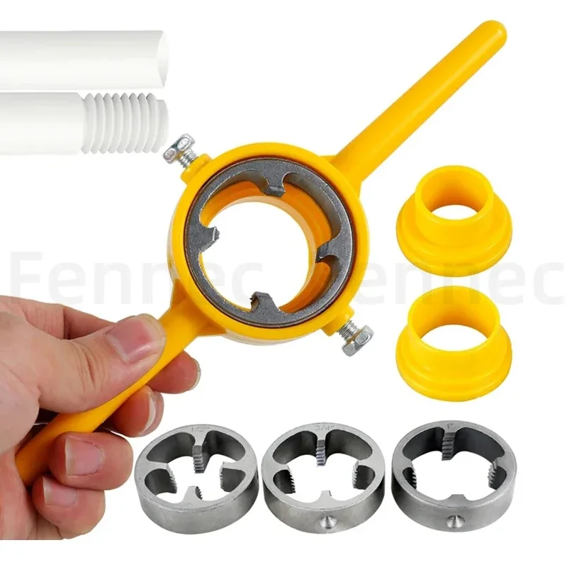 Imagem -06 - Plastic Pipe Thread Die Kit Ferramentas de Encanamento Torneira de Água Wrench Grupo Pvc Npt Manual 60 ° Taper Pcs