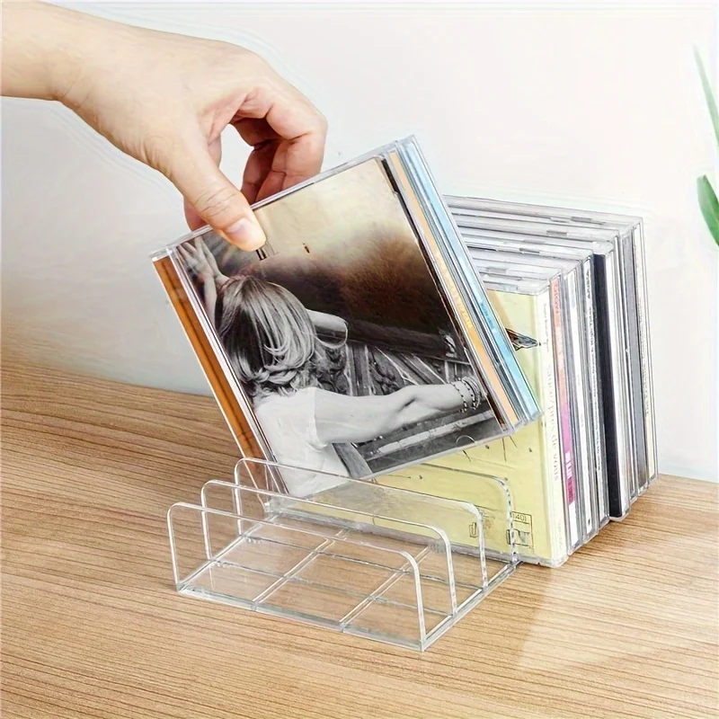 Space-Saving Transparent DVD/CD Organizer - Easy View Storage Stand for Home Office Entertainment, Perfect Christmas Gift