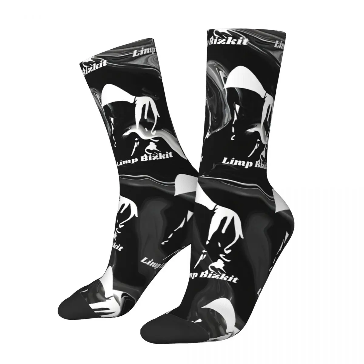 Crazy compression Emo Sock for Men Harajuku Limp Bizkit Quality Pattern Crew Sock Novelty