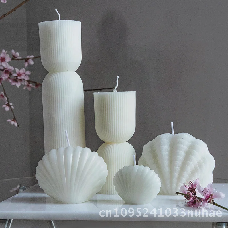 

Mini Ocean Wind Shell Scented Candle Soy Wax Smokeless Handmade Cross-border Distribution White Pink Blue Cylindrical Fragrance