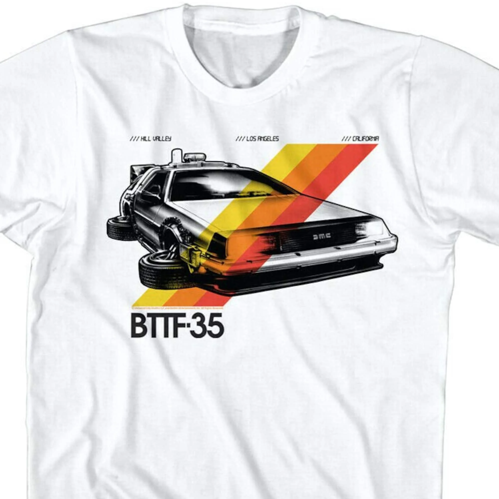 Back to The Future Men's TShirt BTTF 35 Retro Stripes Tees