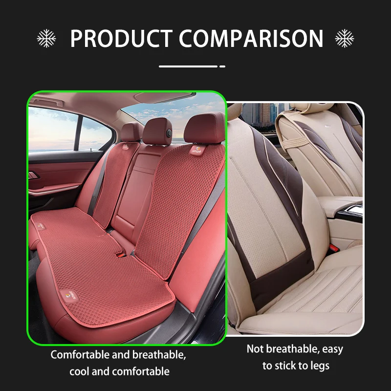 Car Seat Backrest Pad Ice Silk Cushion Interior Accessories For Smart Fortwo Forfour 451 453 450 452 454 Roadster Coupe