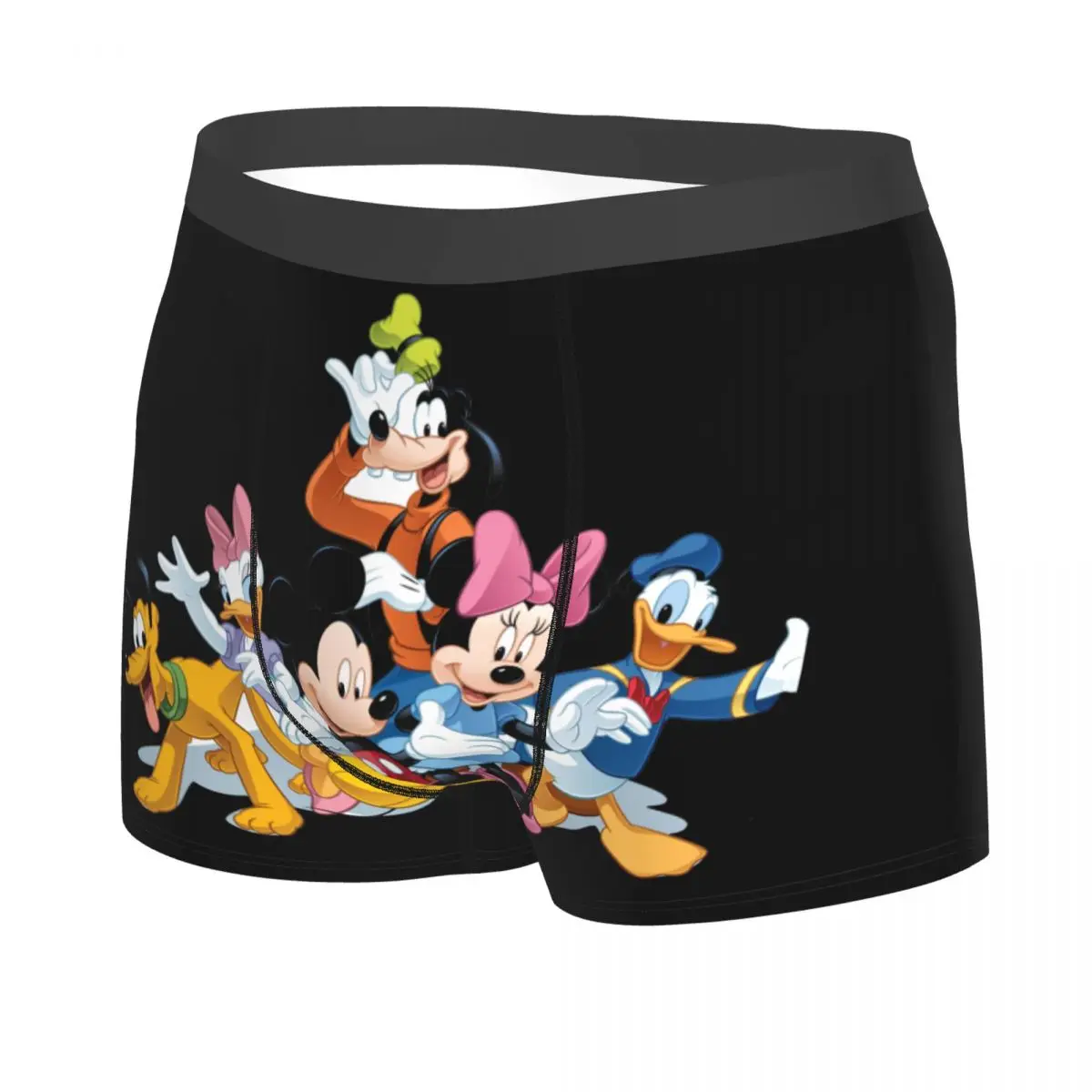 Custom Male Fashion Mickey Mouse Minnie Collage Underwear Boxer Briefs Breathable Shorts Panties Underpants