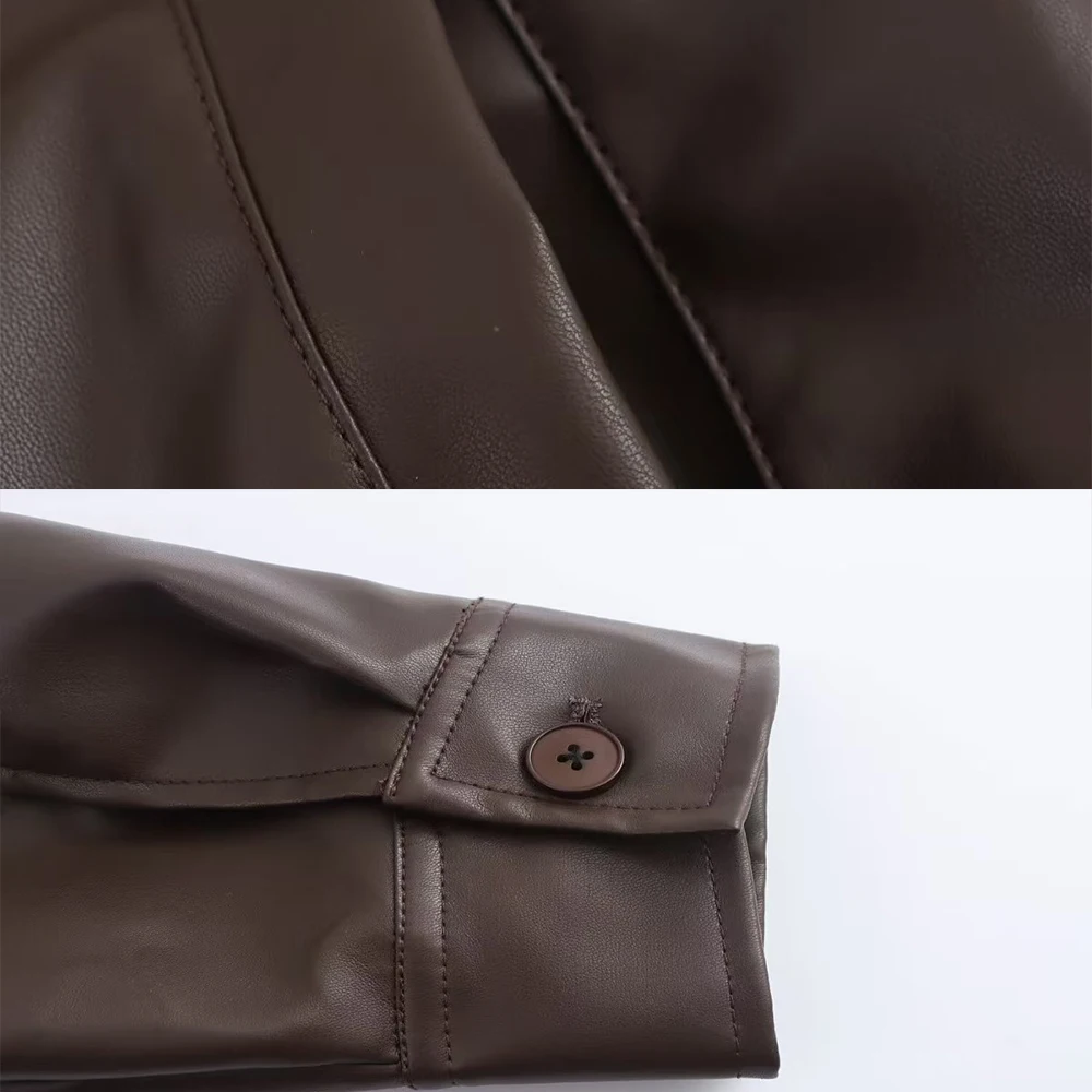 ファッションジャケット女性オートバイスタイルショートコート秋冬服女性長袖ルーズフィット Pu レザー生き抜く