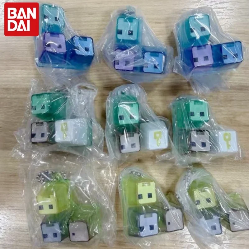 Original Bandai PICO PARK Gashapon Capsule Toy, Keycap Shape Hanging Charm, Mini Backpack Pendant Collectible Figure for Game Lo