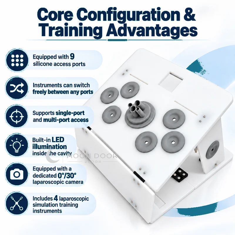 Laparoscopic Training Simulator Box Laparoscopy Trainer Kit with Camera 10 Practice Modules 4 Instruments for Skills Training