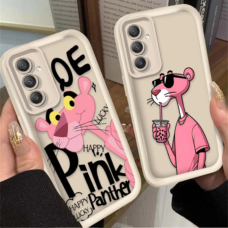 Cartoon Felidae Anima Pink Case For Samsung Galaxy S24 S25 S23 Ultra S22 S21 Plus FE A36 A56 A26 A16 A06 A15 A25 A35 A55 5G Etui - náhled 3