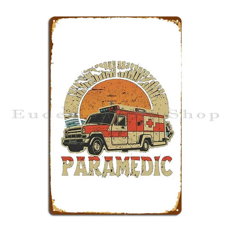 Paramedic Sunset Ambulance Metal Signs Iron Cinema Retro Living Room Pub Tin Sign Poster