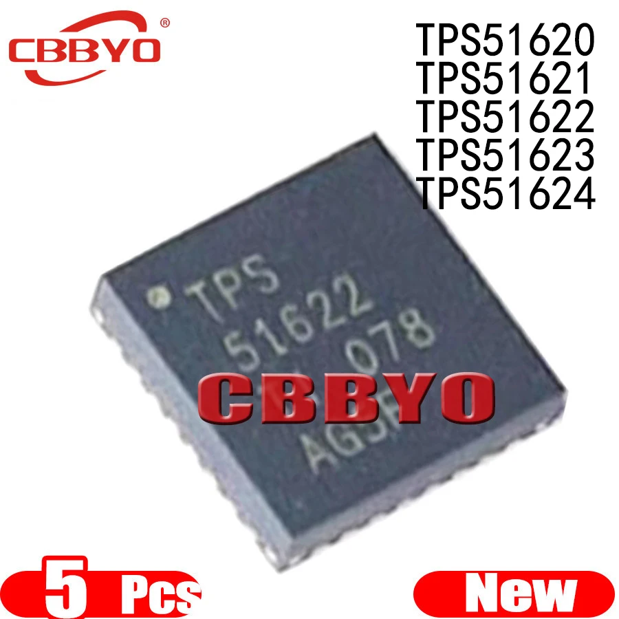 (5piece) New TPS51620 TPS51621 TPS51622 TPS51623 TPS51624 TPS51620RHAR TPS51621RHAR TPS51622RSMR TPS51623RSMR TPS51624RSMR QFN