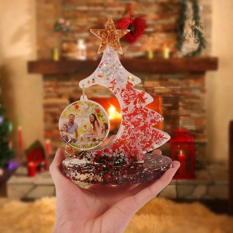 

Small Christmas Tree Decorations Silicone Mold DIY Epoxy Resin Molds Table Ornament Mould for Beginners Nonstick Dropship