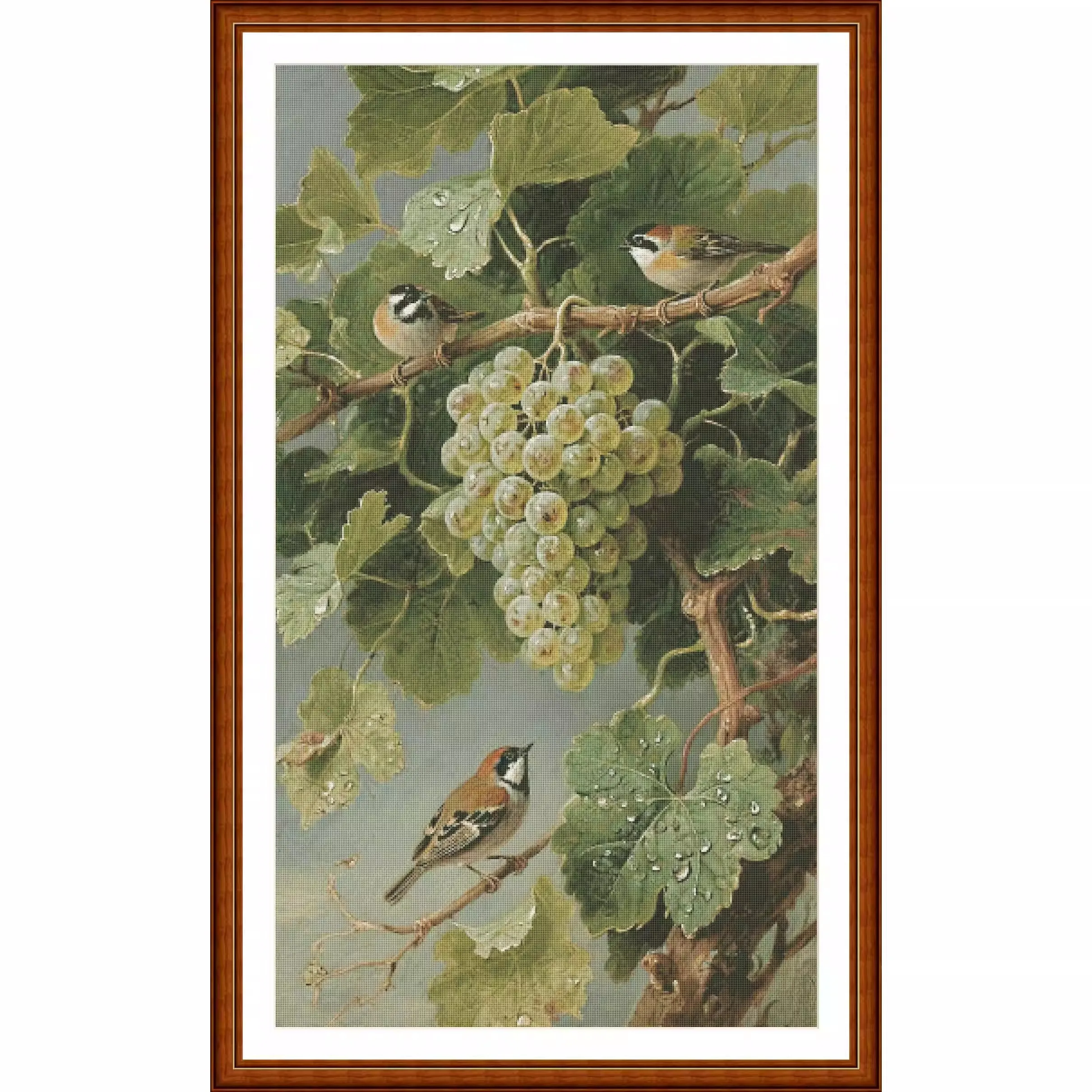 

ZZ8341 Grape Birds 14CT 16CT 18CT Printed On Canvas Cross Stitch DIY Set Needlework Embroidery 119 Colors
